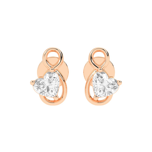Infinity Heart Diamond Stud Earrings
