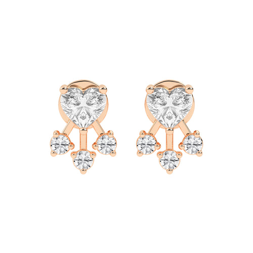 Love's Radiance Heart and Trinity Diamond Studs