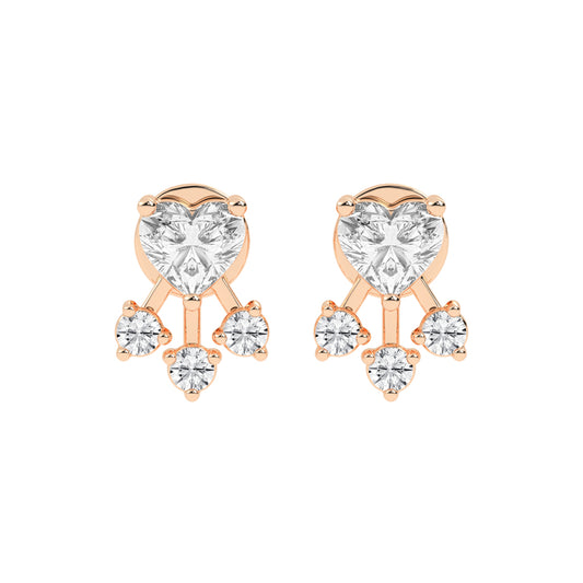 Love's Radiance Heart and Trinity Diamond Studs