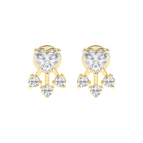 Love's Radiance Heart and Trinity Diamond Studs