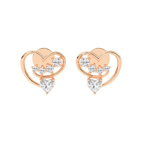 Loves Canopy Heart and Diamond Drop Studs