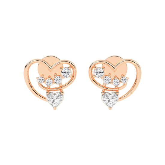 Loves Canopy Heart and Diamond Drop Studs