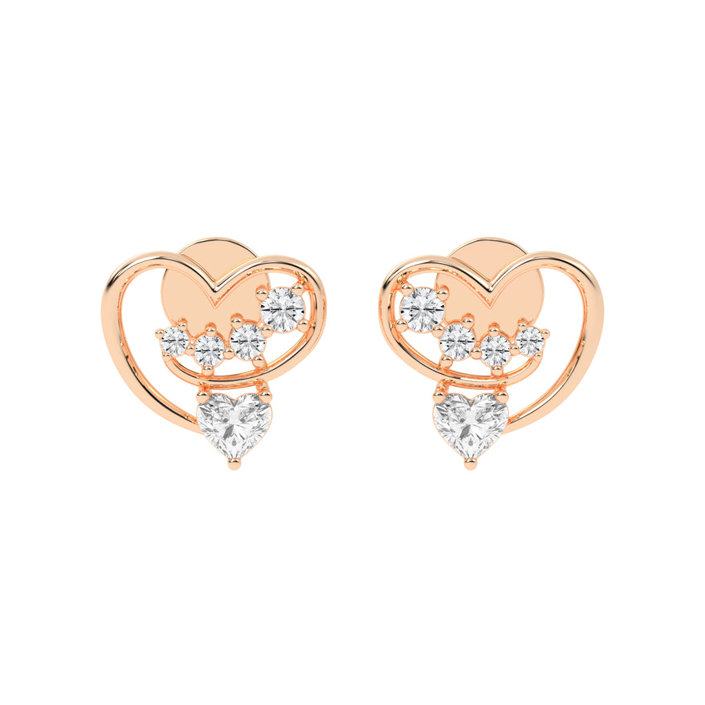 Loves Canopy Heart and Diamond Drop Studs