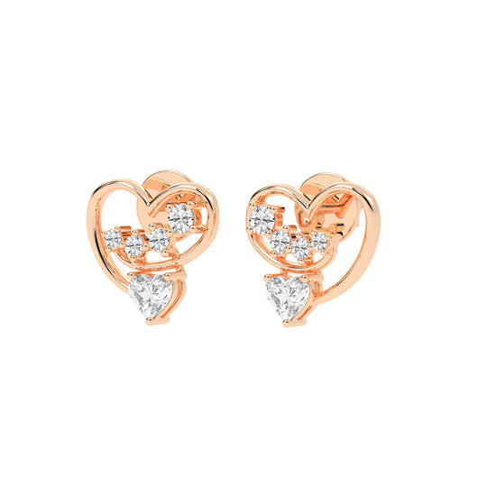 Loves Canopy Heart and Diamond Drop Studs