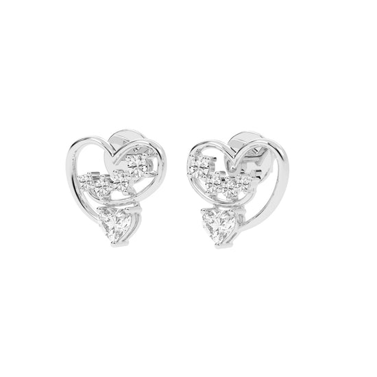 Loves Canopy Heart and Diamond Drop Studs