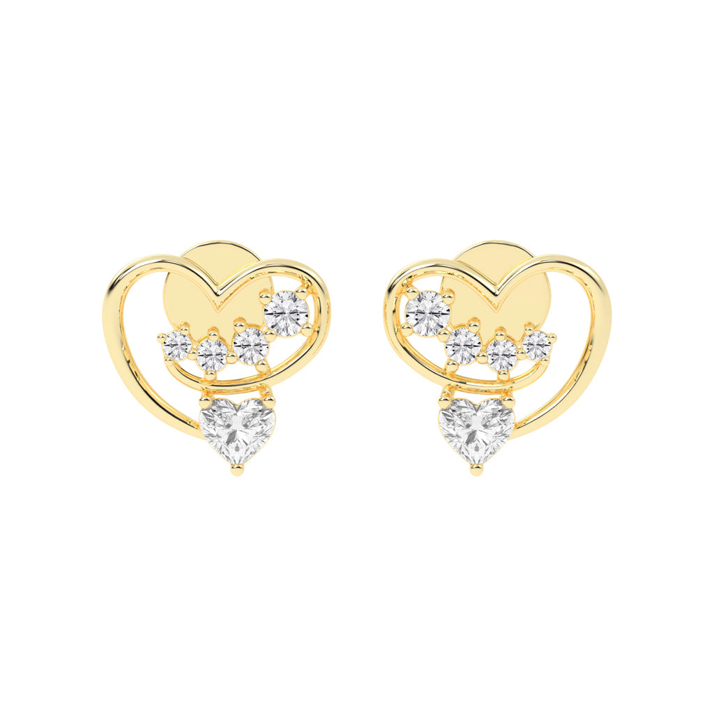Loves Canopy Heart and Diamond Drop Studs