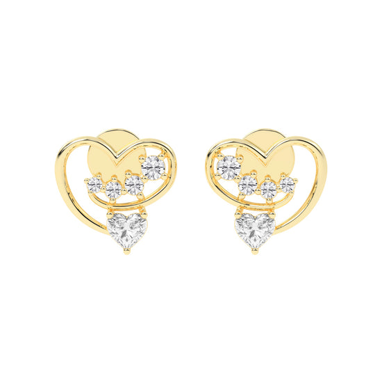 Loves Canopy Heart and Diamond Drop Studs