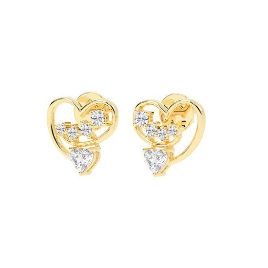 Loves Canopy Heart and Diamond Drop Studs