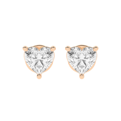 Pure Heart Diamond Stud Earrings