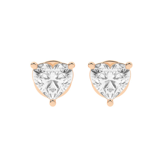 Pure Heart Diamond Stud Earrings