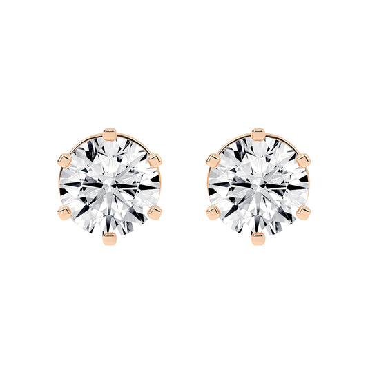 Dazzling Round Brilliant Stud Earrings