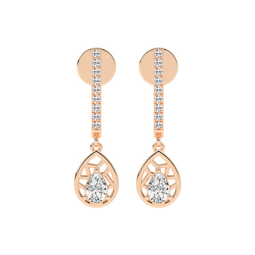 Linear Luxe Teardrop Dangle Earrings