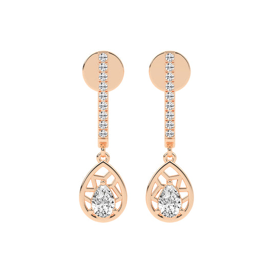 Linear Luxe Teardrop Dangle Earrings