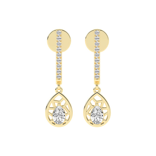 Linear Luxe Teardrop Dangle Earrings
