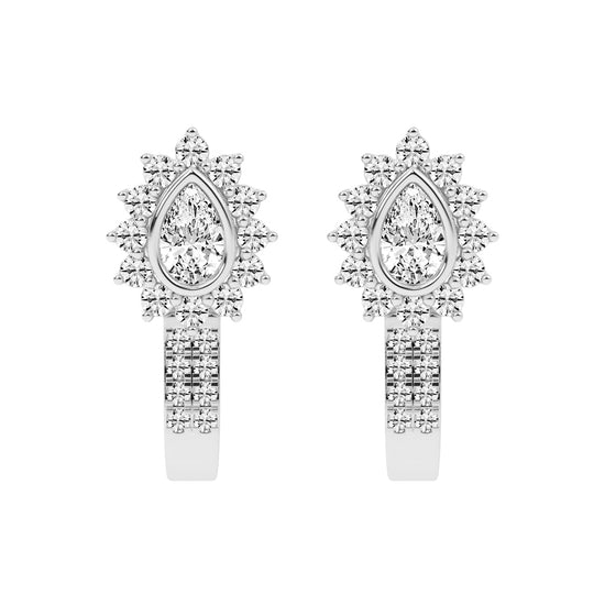 Sunburst Tear PavÃ© Bar Earrings