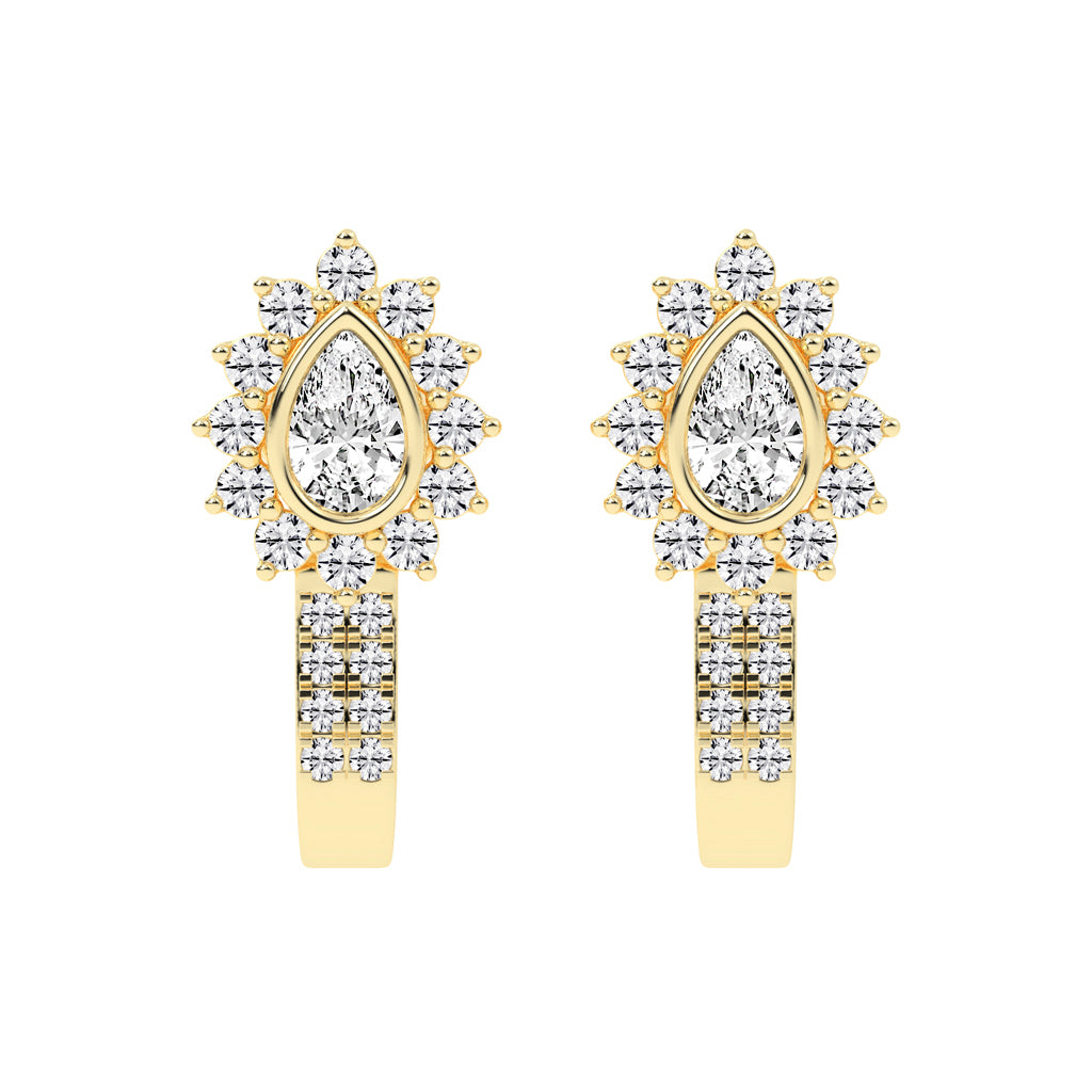 Sunburst Tear PavÃ© Bar Earrings