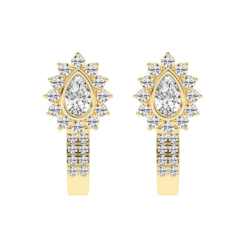 Sunburst Tear PavÃ© Bar Earrings