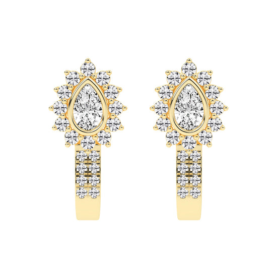 Sunburst Tear PavÃ© Bar Earrings