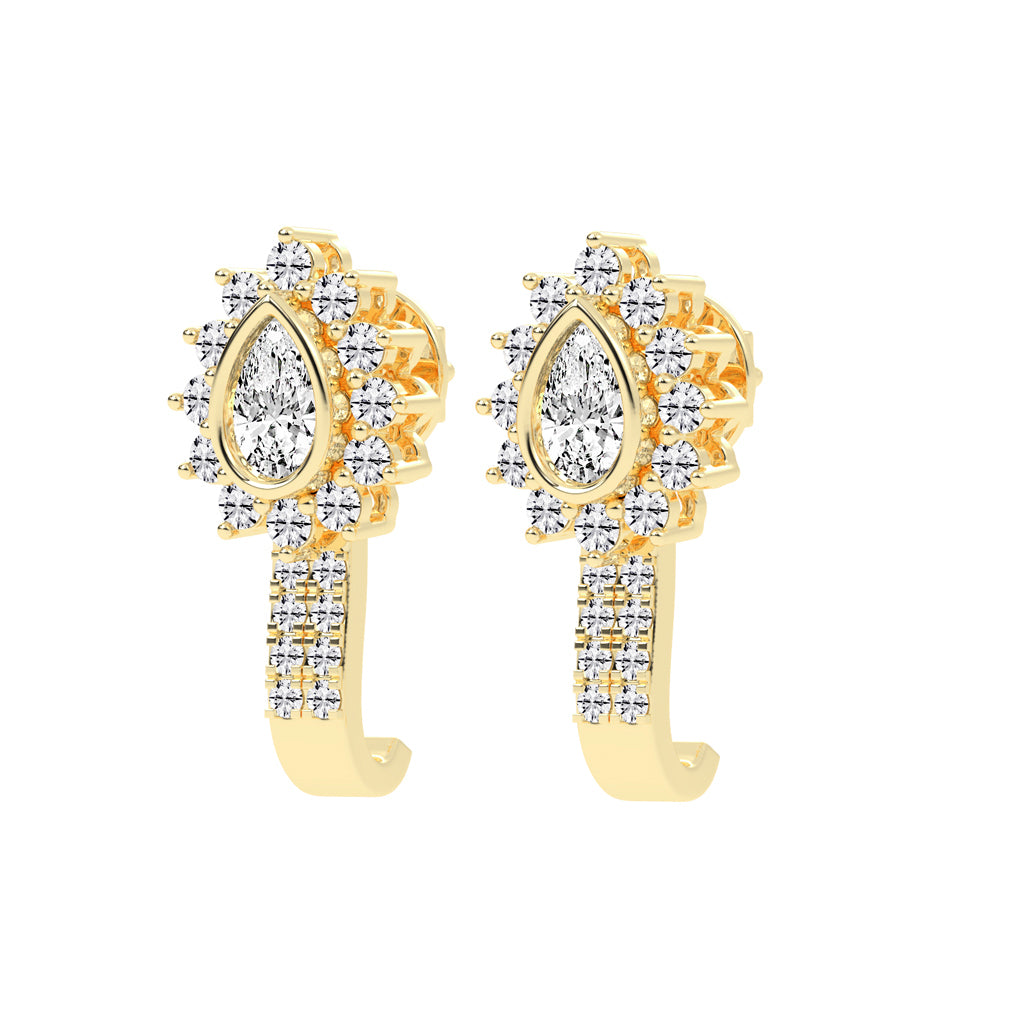 Sunburst Tear PavÃ© Bar Earrings