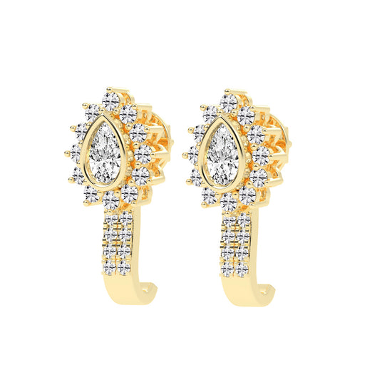 Sunburst Tear PavÃ© Bar Earrings
