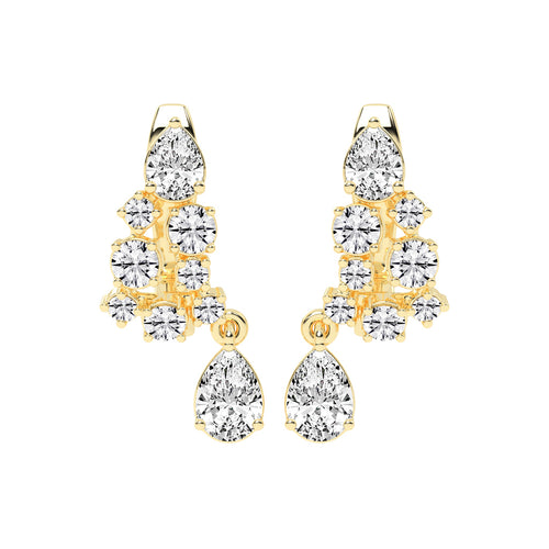 Starlight Cascade Pear Drop Earrings