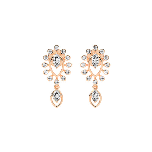 Regal Bloom Pav Drop Earrings
