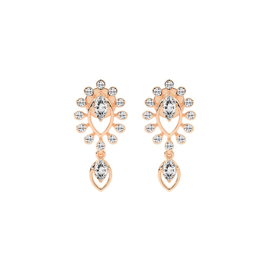 Regal Bloom Pav Drop Earrings
