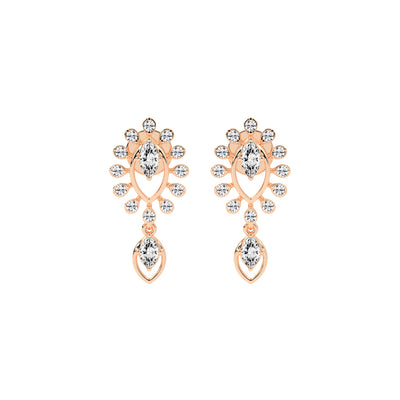 Regal Bloom Pav Drop Earrings