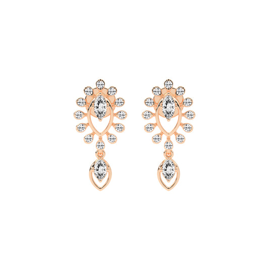Regal Bloom Pav Drop Earrings
