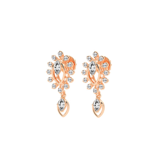 Regal Bloom Pav Drop Earrings