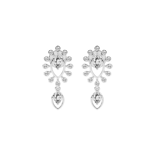 Regal Bloom Pav Drop Earrings
