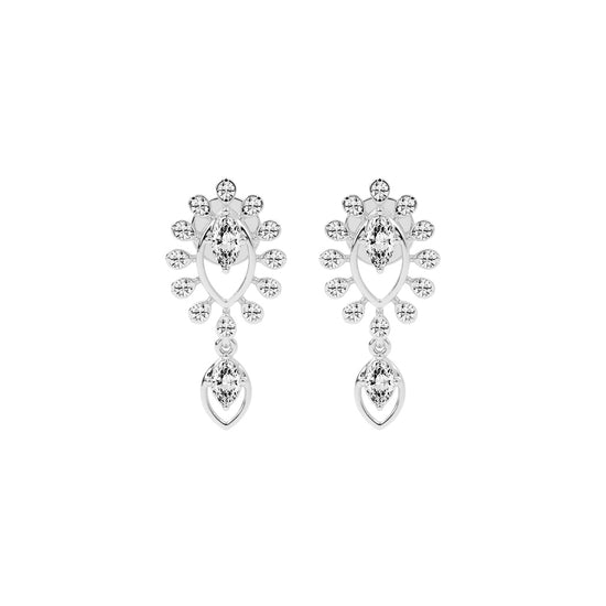 Regal Bloom Pav Drop Earrings