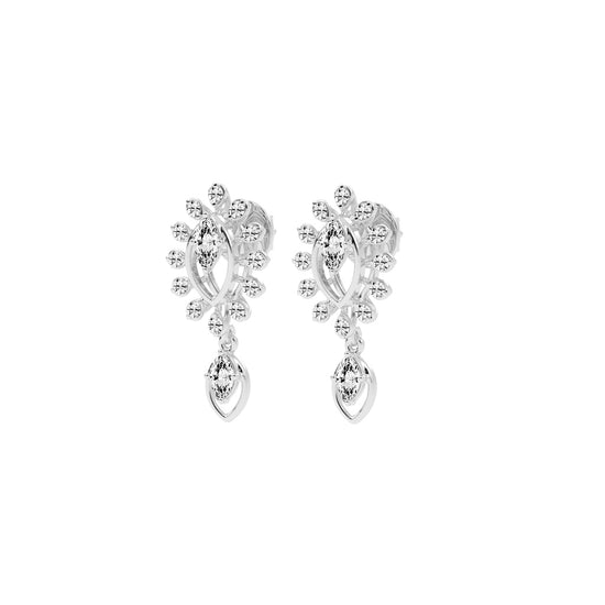 Regal Bloom Pav Drop Earrings