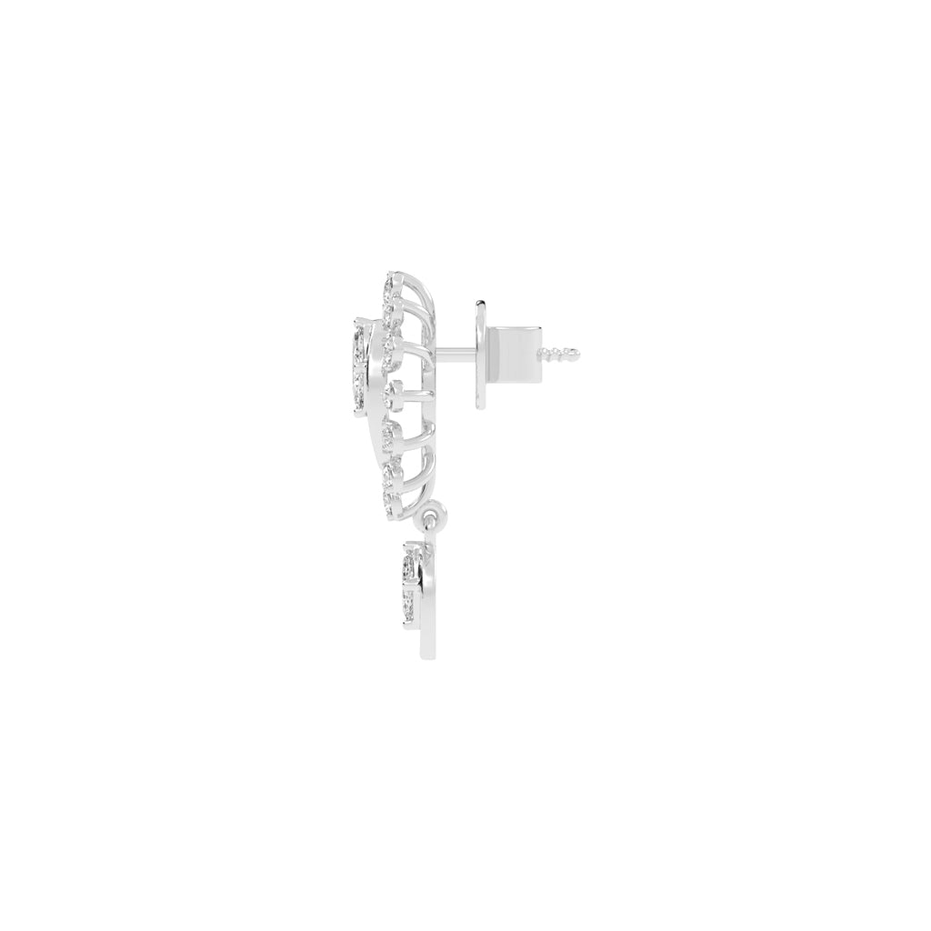 Regal Bloom Pav Drop Earrings