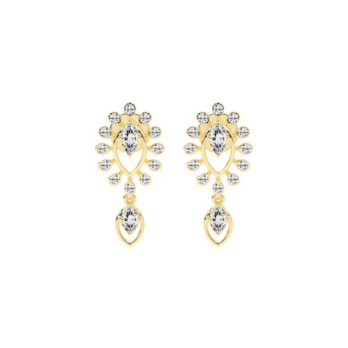 Regal Bloom Pav Drop Earrings