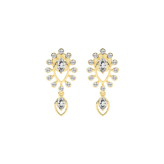 Regal Bloom Pav Drop Earrings