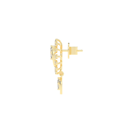 Regal Bloom Pav Drop Earrings