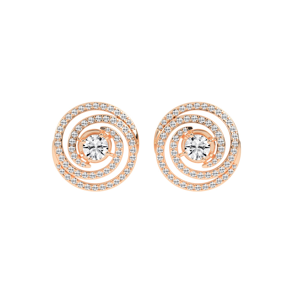 Aurora Swirl Pav Stud Earrings