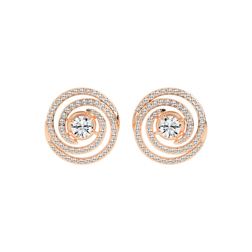 Aurora Swirl Pav Stud Earrings