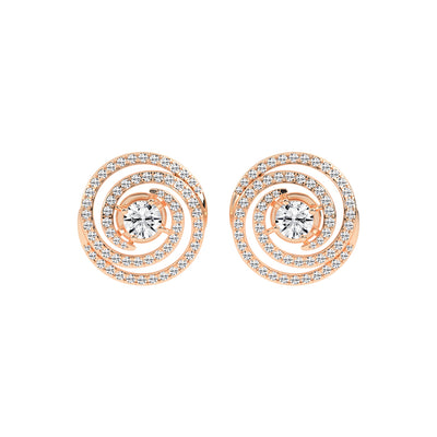 Aurora Swirl Pav Stud Earrings