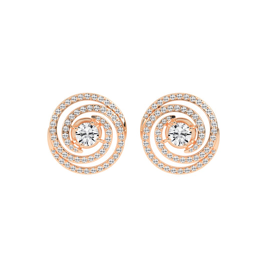 Aurora Swirl Pav Stud Earrings