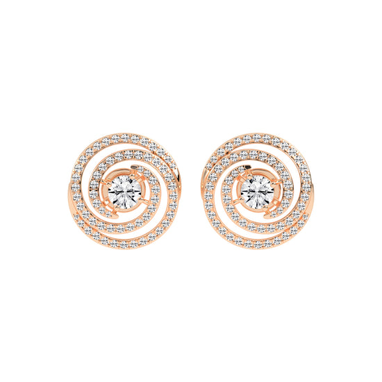 Aurora Swirl Pav Stud Earrings