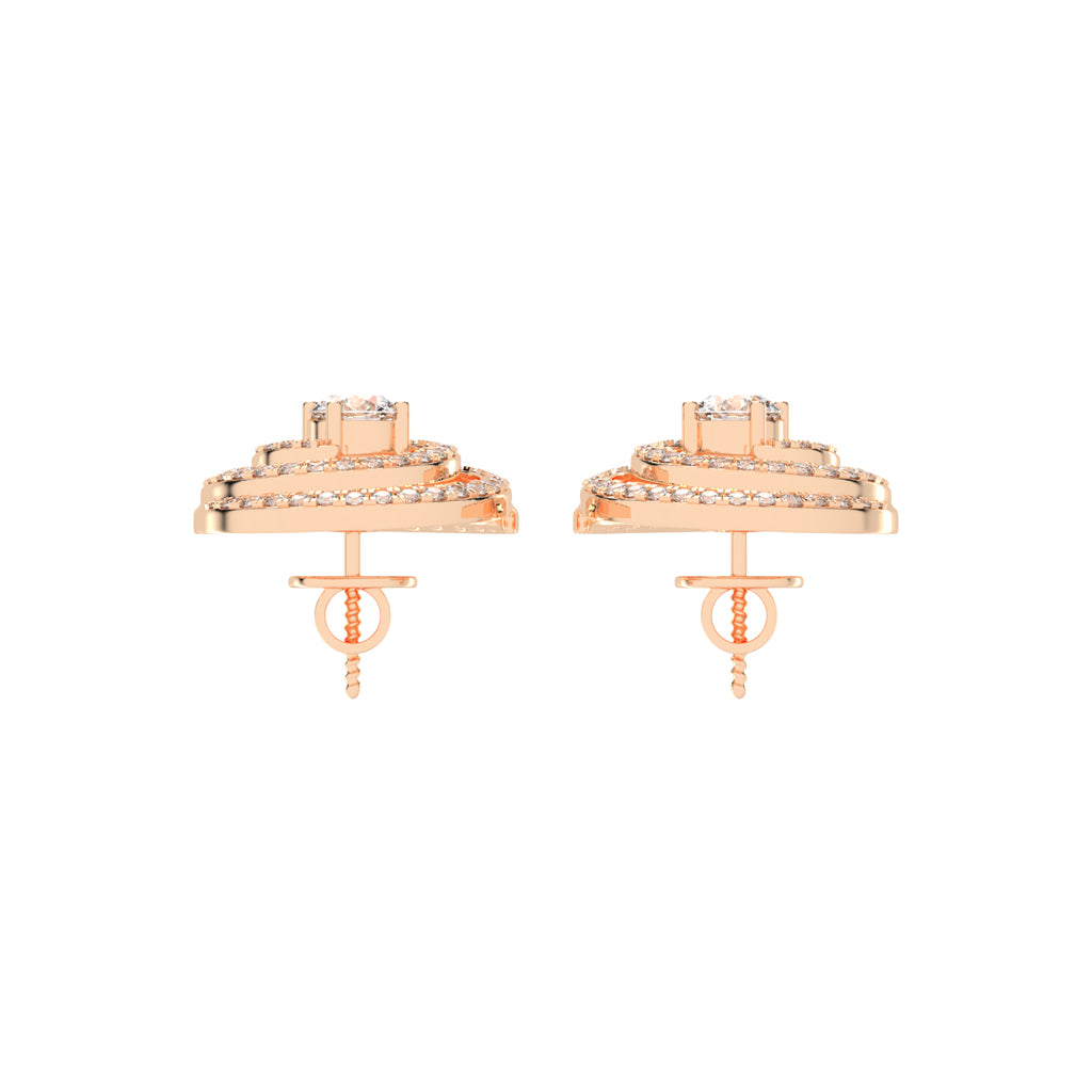 Aurora Swirl Pav Stud Earrings