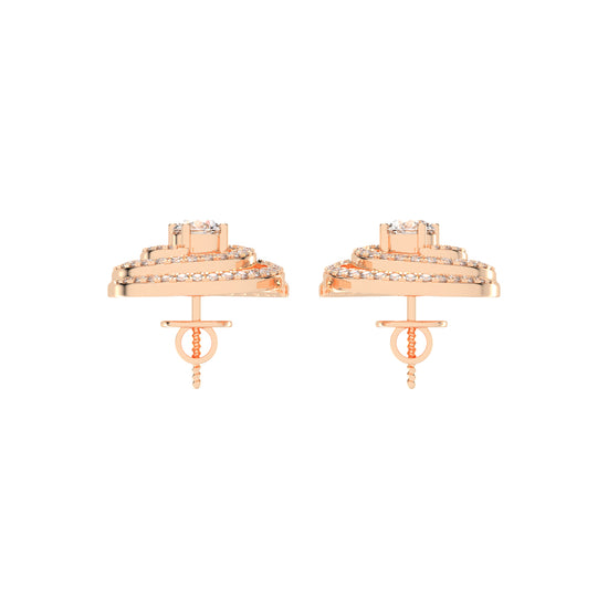 Aurora Swirl Pav Stud Earrings