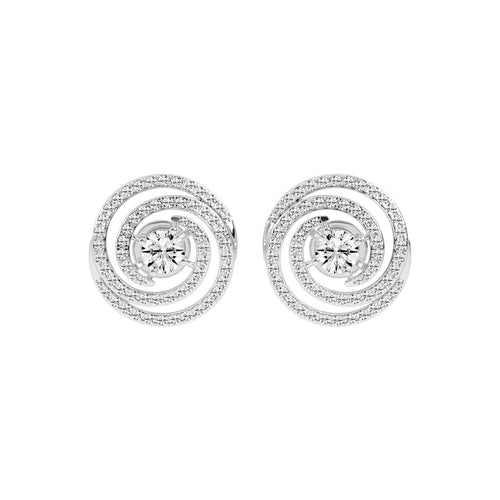 Aurora Swirl Pav Stud Earrings
