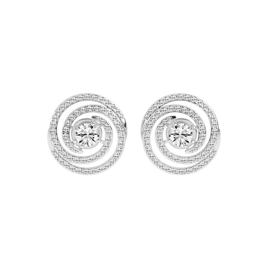 Aurora Swirl Pav Stud Earrings