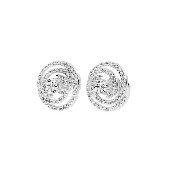 Aurora Swirl Pav Stud Earrings