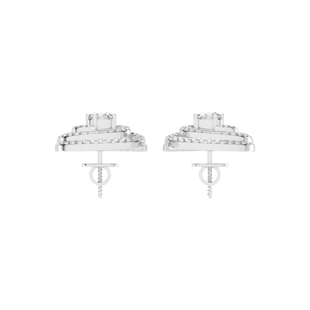 Aurora Swirl Pav Stud Earrings