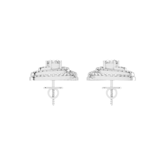 Aurora Swirl Pav Stud Earrings