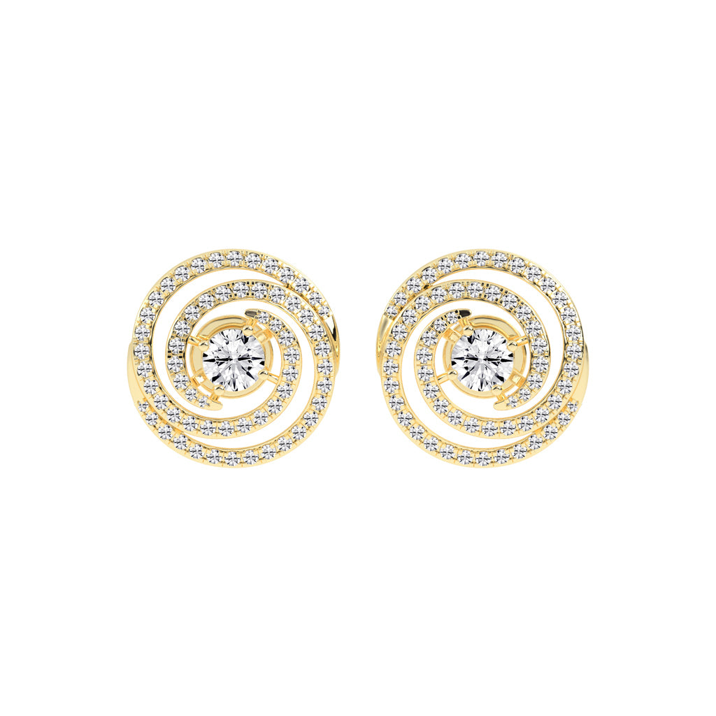 Aurora Swirl Pav Stud Earrings
